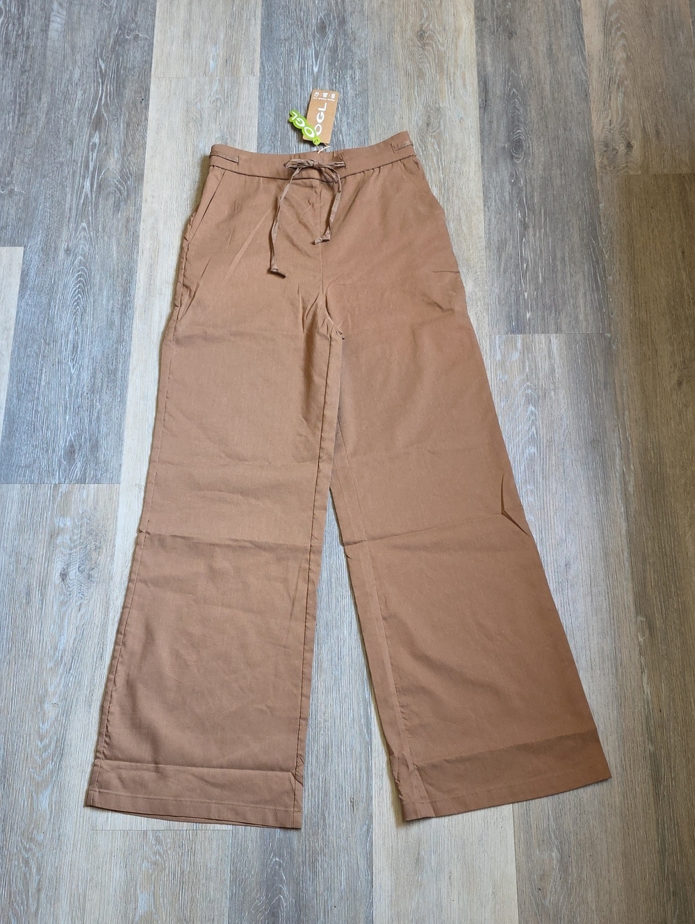 OGL Wide Leg Drawstring Pants — Brown - Picture 3 of 16